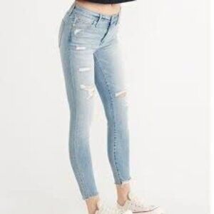 Abercrombie Light Wash Distressed Skinny Jeans